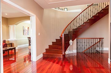 Stairway and flooring